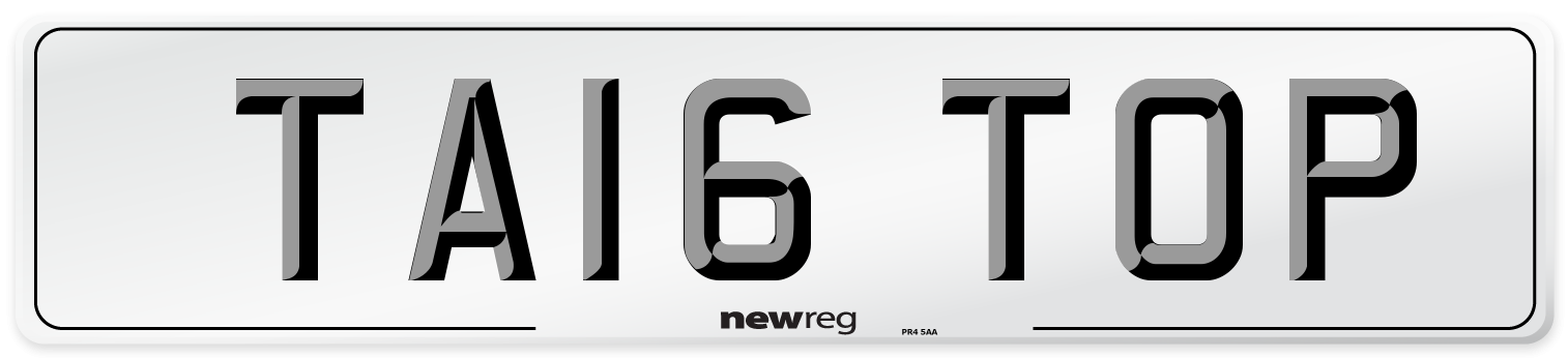 TA16 TOP Number Plate from New Reg